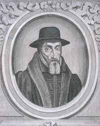 Oval portrait of John Foxe, c1570, c1700