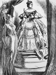 Queen Victoria Being Urged by Britannia to Come Back into the World After Her Long Mourning