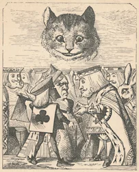 The Cheshire Cat Looking Down at the Red King and Queen Having an Argument, 1889