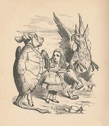 The Mock Turtle, Alice and The Gryphon