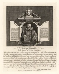 John Speed’s monument in the chancel of St Giles, Cripplegate