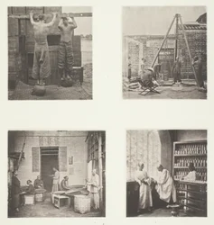 Rolling Scented Caper and Gunpowder Teas; Weighing Tea for Exportation; A Tea House, Canton; A Tea-Tasting Room, Canton