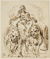 Cybele on Chariot Drawn by Lions