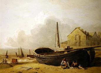 A Fishing Boat drawn up on Hastings Beach