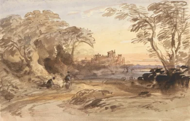 Landscape with Figures and Distant Castle
