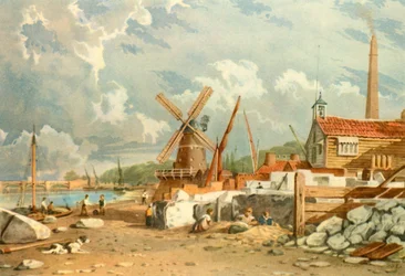 Randalls Flint Mill, Nine Elms, Battersea, 1830