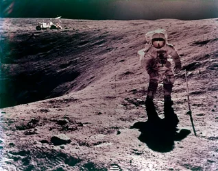 Astronaut Charles Duke at the Descartes landing site, Apollo 16 mission, April 1972