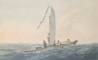 A Native Canoe off Tahiti