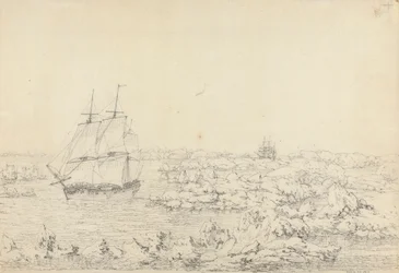 The Resolution Beating through the Ice, with the Discovery in the Most Eminent Danger in the Distance