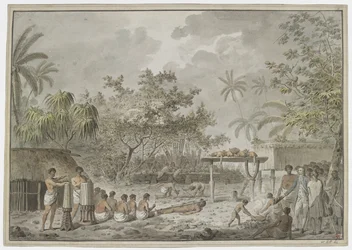 Human Sacrifice at the Great Morai at Attahouroo, Tahiti, witnessed by Captain Cook on 1 September 1777