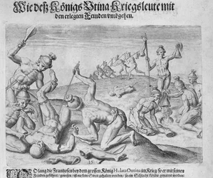 Cannibalism (engraved by Theodor de Bry)