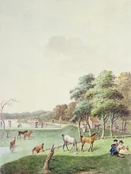 The East End of the Serpentine, and a Distant view of the Bathing House, 1794