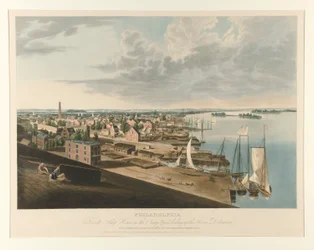 Philadelphia from the Ship House in the Navy Yard Looking up the River Delaware