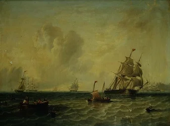 Shipping in a Light Breeze off Whitby