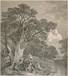 Gypsies in a Wood, after Thomas Gainsborough