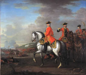 King George II at the Battle of Dettingen, with the Duke of Cumberland and Robert, 4th Earl of Holderness