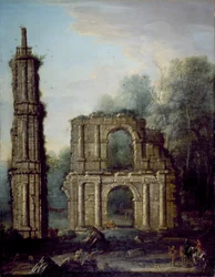 The ruins of Holdenby Castle, Northamptonshire, c. 1735-45