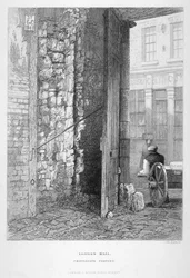 Cripplegate Postern, in the Churchyard of St Giles without Cripplegate, London Wall, London