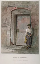 Door of an old mansion in Gravel Lane, City of London