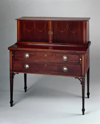 Tambour desk, attributed to the shop of John and Thomas Seymour or to Thomas Seymour