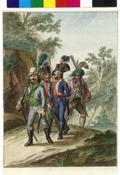 Tyrolese Riflemen Escorting Captives