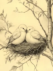 Nesting Love Birds
