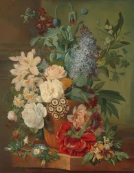 Flowers in a Terracotta Vase
