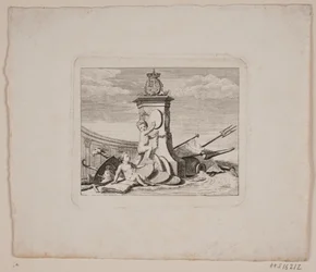 Vignette with Two Genii