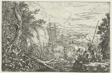 Three Fishermen on the Bank of a River
