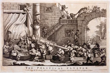 The Political Clyster, Print Made by William Hogarth, 1757