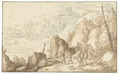 Landscape with travelers