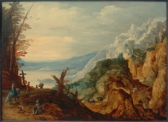 Mountain Landscape with Travelers