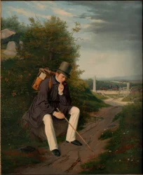 An Artist Resting on a Hike
