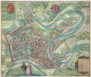 Map of Luxembourg, from ’Civitates Orbis Terrarum’ by Georg Braun (1541-1622) and Frans Hogenberg (1535-90), c. 1572-1617