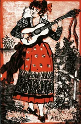 Cover of a Songbook Representing a Mexican Woman with a Guitar