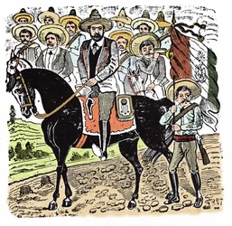 The Mexican Revolution (1910-1920): Portrait of Francisco Indalecio Madero (1873-1913) Mexican Revolutionary. Xylography by Jose Guadalupe Posada (1852-1913)
