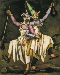 Masks Dancing Arm in Arm