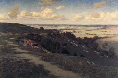Bury Hill and Village with a View of the North Downs
