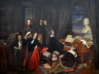 Franz Liszt Fantasizing at the Piano
