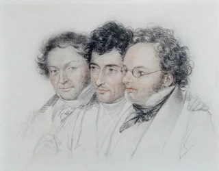 Friends of the composers Johann Baptist Jenger, Anselm Huttenbrenner and Franz Schubert