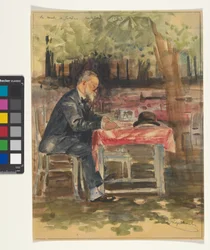The painter A. Schönn in Karlsbad, 1893