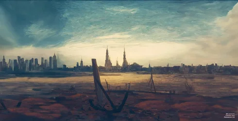 JJM Recreates Friedrich-C-D: City at Moonrise (Skyscrapers)
