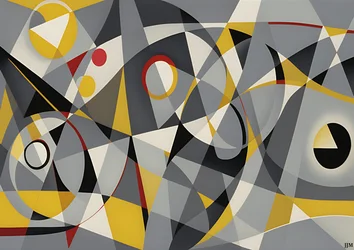 Abstract: Silver-Yellow Circles 2