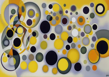 Abstract: Silver-Yellow Circles 4