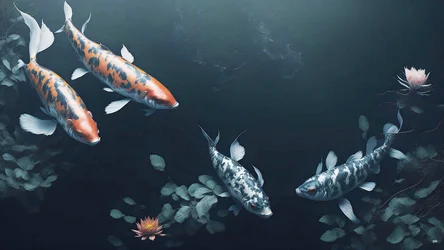 Koi Carp Fish Red and White