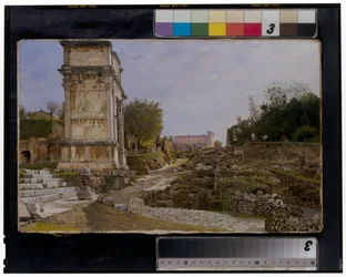 The Roman Forum With The Arch of Titus and The Colosseum