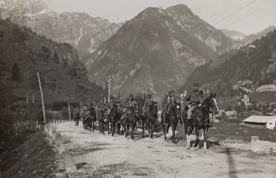 Soldiers of the cavalry (b/w photo)