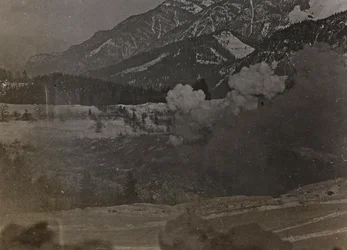 Album: My World War Memories of the South-Western Front in Carinthia, Italy, Trentino-Alto Adige 31/03/1915-12/11/1918: Bombings (b/w photo)