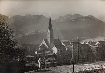 Album: My World War Memories of the South-Western Front in Carinthia, Italy, Trentino-Alto Adige 31/03/1915-12/11/1918: View of Hermagor-Pressegger (b/w photo)