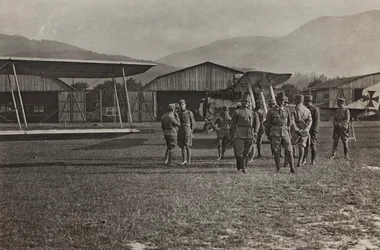 Album: My World War Memories of the South-Western Front in Carinthia, Italy, Trentino-Alto Adige 31/03/1915-12/11/1918: Airfield (b/w photo)